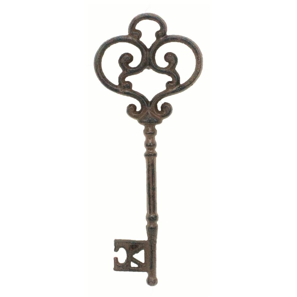 Vintage Style Large Skeleton Church Key Rustic Antique Brown Iron 9 1/2"